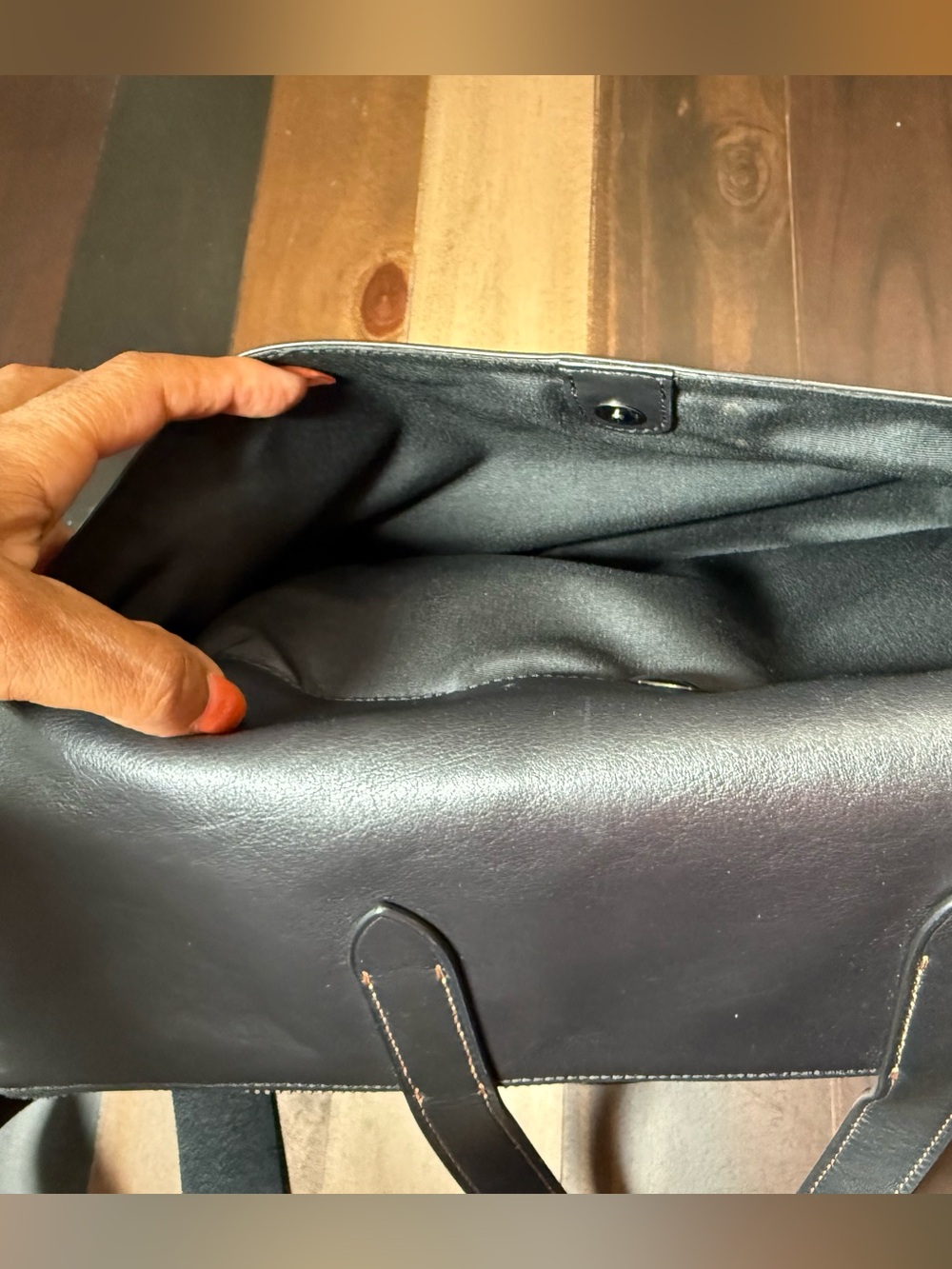 Coach Graham Foldover Tote Black Leather Crossbody Messenger Bag F50712 - Picture 10 of 12